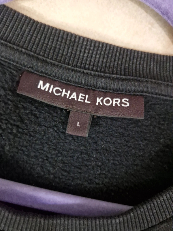 Felpa nera michael kors con logo in velluto unisex nuova collezione 3