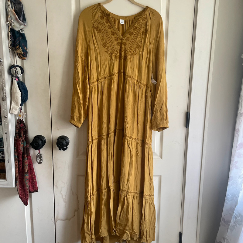yellow embroidered maxi dress 2