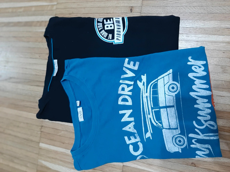 Coppia T shirt OVS 12/13 anni (una nera e una blu) 1