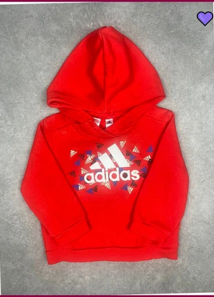 Adidas | Hoodie - Sweat à capuche Boutonné | Rouge | Taille 9-12 mois / 74-80 cm, brand: adidas, condition: Very good, size: 9-12 months / 74 cm, €3.89, €4.78 includes Buyer Protection