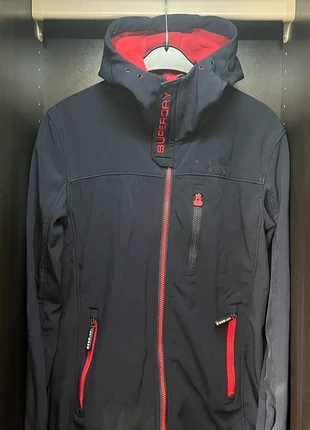 Superdry Hooded Softshell Jacket Men’s Size Small Black Red Zip Casual Coat, brand: Superdry, condition: Very good, size: S, £18.00, £19.60 includes Buyer Protection