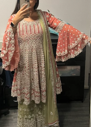 Vêtement indien / pakistanais rose et vert, marca: Vêtement indien pakistanais, estado: Nuevo con etiquetas, tamaño: M / 38 / 10, 110,00 €, 116,20 € Protección al comprador incluida