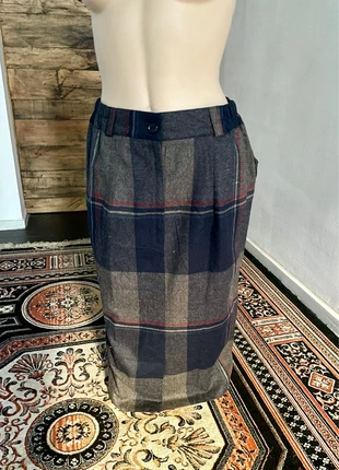 Vintage Navy & Grey Plaid Midi Skirt, marca: Vintage Dressing, estado: Muito bom, tamanho: M / 38 / 10, €9.00, €10.15 inclui Proteção do Comprador