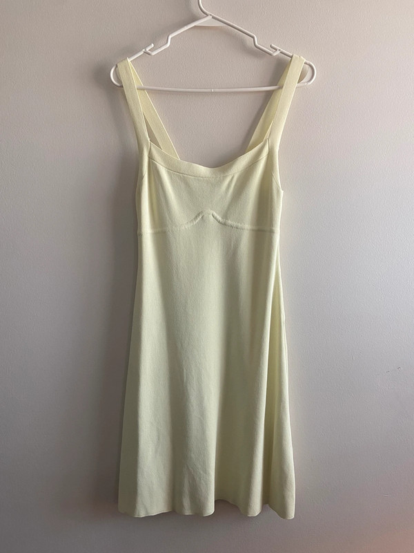 Zara Mellow Yellow knit mini dress size M 1