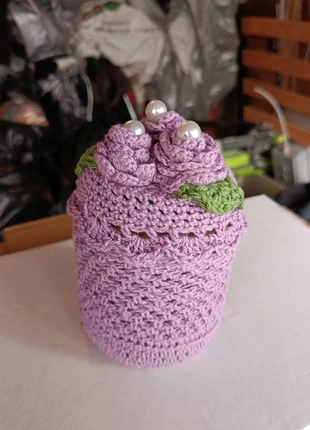 Vaso decorativo all'uncinetto, condizioni: Nuovo senza cartellino, €2.00, €2.80 include la Protezione acquisti