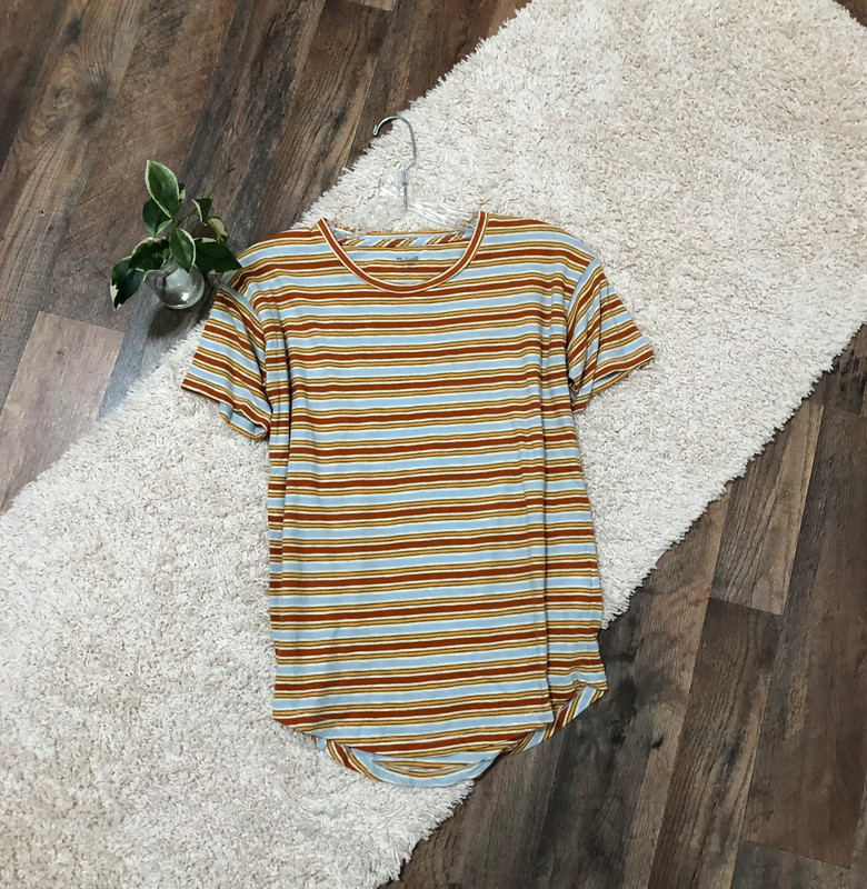 Madewell Size XXS Striped Short Sleeve Oversized Tee 1