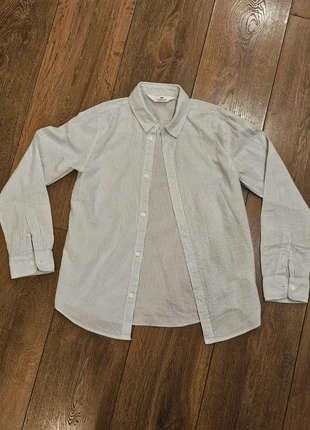 H&M Boys Green & White Striped Long Sleeve Shirt (Age 9–10 Years), brand: H&M, condition: Very good, size: 10 years / 140 cm, £5.00, £5.70 includes Buyer Protection