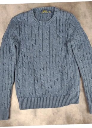 ralph lauren pull bleu torsadé col rond coton logo ton sur ton femme taille S ajusté chic “278”, brand: Ralph Lauren, condition: Very good, size: S / 36 / 8, €58.00, €61.60 includes Buyer Protection Pro