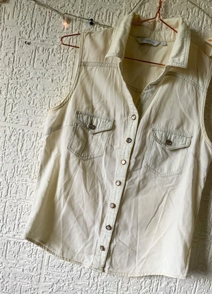 New Look White Creme Denim Sleeveless Button Up Top, marca: New Look, estado: Muy bueno, tamaño: M / 38 / 10, 4,00 €, 4,90 € Protección al comprador incluida