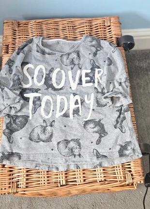 Next Girls' Top with "so over today" print, 3/4 sleeves, size 5 years, brand: Next, condition: Very good, size: 5 years / 110 cm, £1.50, £1.92 includes Buyer Protection