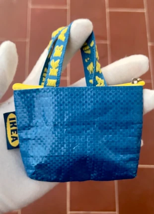 🇸🇪 IKEA Sac a main pochette trousse mini logo bleu jaune vintage et porte-clés mousqueton deperlant, marca: IKEA, estado: Novo sem etiquetas, €30.00, €32.20 inclui Proteção do Comprador