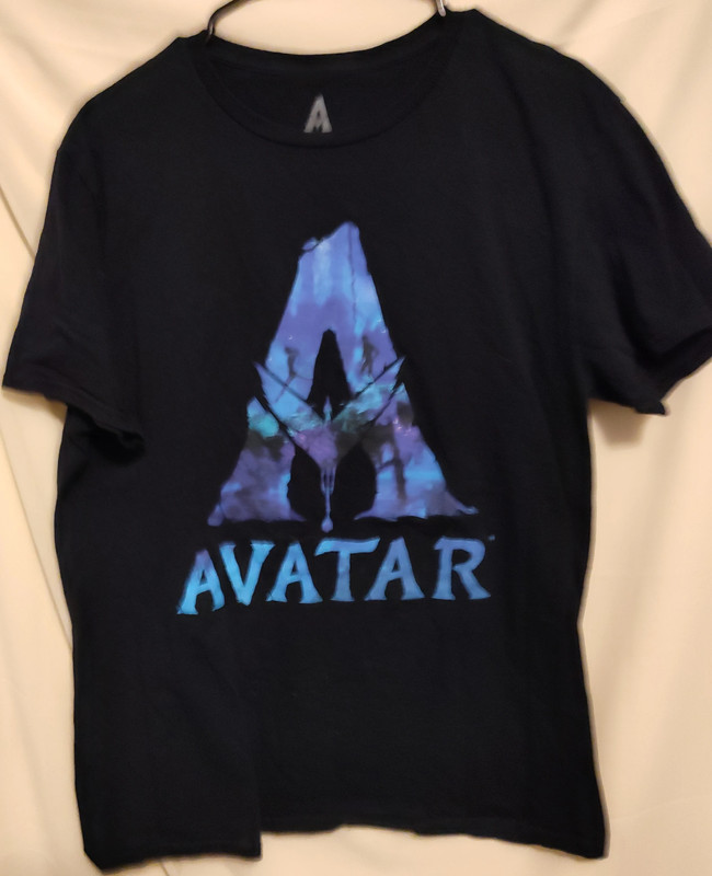 Avatar Shirt Men's Large Black Short Sleeve Crew Movie Promo Retro EUC 1