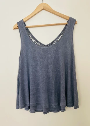 New Look Grey a-line singlet with lace at back, merk: New Look, staat: Heel goed, maat: M / 38 / 10, € 4,50, € 5,43 inclusief Kopersbescherming