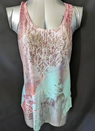 Débardeur Guess multicolore avec perles dorées – Taille L, brand: GUESS, condition: Good, size: L / 40 / 12, €12.00, €13.30 includes Buyer Protection