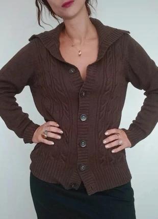Gros gilet / cardigan torsadé marron taille 40, marque: M&S Mode, état: Très bon état, taille: L / 40 / 12, 9,00 €, 10,15 € Protection acheteurs (Pro) incluse
