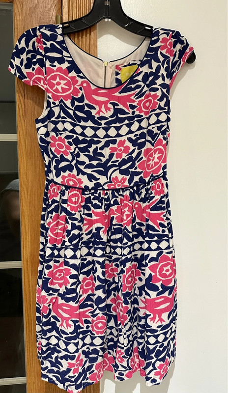 Anthropologie Maeve dress in pink/navy 1