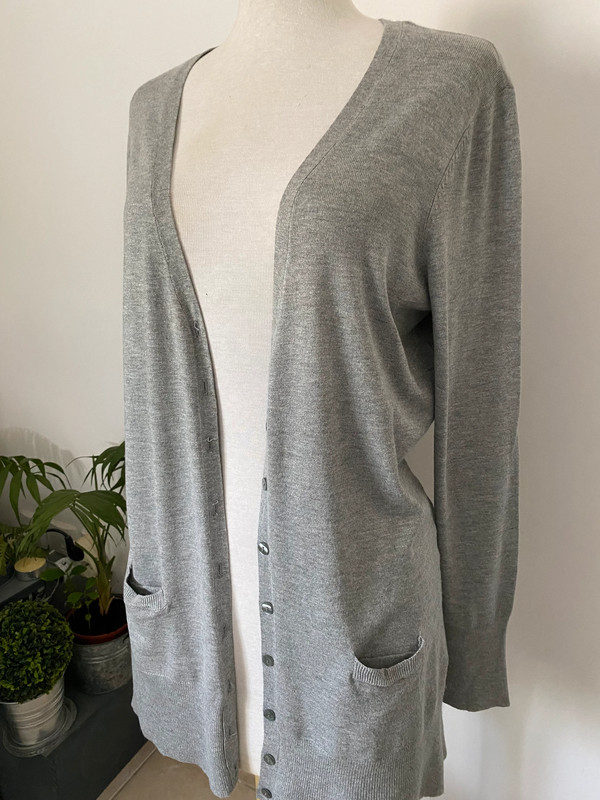 Gilet long femme gris clair tr s bon tat Vinted