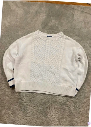 Pull d’hiver torsadé tressé Saint James femme blanc et bleu marine / Taille S - 128, marque: Saint James, état: Très bon état, taille: S / 36 / 8, 57,00 €, 60,55 € Protection acheteurs incluse