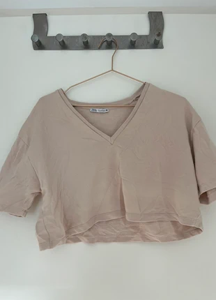 T-shirt court en molleton beige - Zara, brand: Zara, condition: Very good, size: S / 36 / 8, €1.00, €1.75 includes Buyer Protection