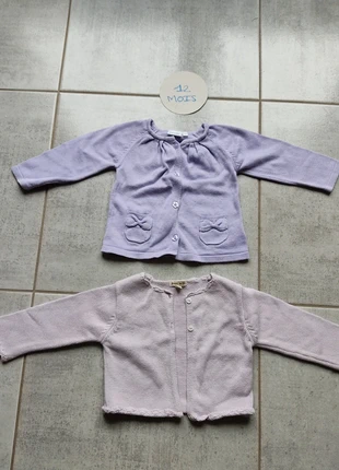 Lot de 2 gilets 12 mois, marca: Grain de Blé, estado: Bueno, tamaño: 9-12 meses / 74 cm, 3,00 €, 3,85 € Protección al comprador incluida