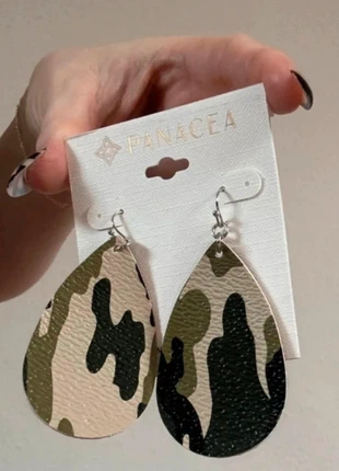 Bold Camo Raindrop Dangle Earrings – Lightweight & Stylish, condition: New without tags, £10.00, £11.20 includes Buyer Protection