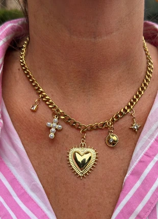 Collier doré acier inoxydable breloque, brand: bijoux by lita, condizioni: Nuovo con cartellino, €29.00, €31.15 include la Protezione acquisti