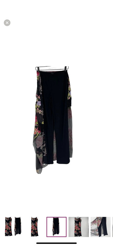 Onyx black pants with floral tie wrap 3