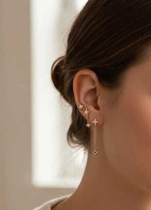 Lot boucle d’oreilles 3 pièces acier inoxydable plaqué or, marque: Zara, état: Très bon état, 22,00 €, 23,80 € Protection acheteurs incluse