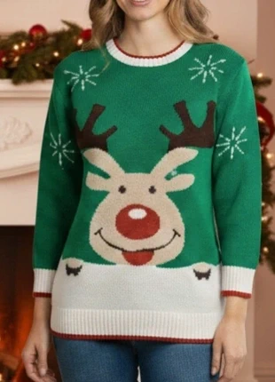 Festive Rudolph Christmas Jumper - Size 16, brand: Figaro, condition: Very good, size: XXL / 16, £4.99, £5.94 includes Buyer Protection