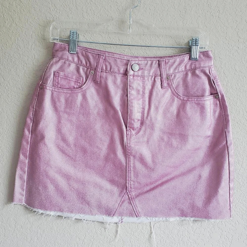 Wild Fable metallic pink denim skirt 1