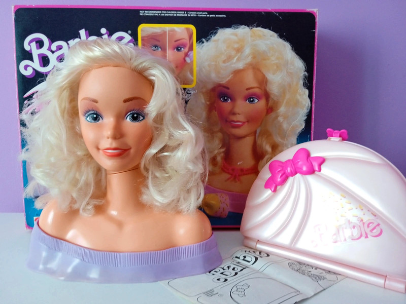 Barbie Colour change make up head Centre d Aquamaquillage Tete a coiffer annees 80 vintage Vinted
