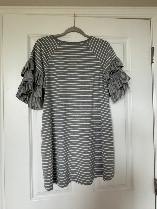 Striped Ruffle Sleeve Dress 5