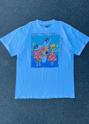 Vintage t-shirt a fabric art print greetings from sint maarten made in usa single stitch - Taille XL, marque: Vintage Dressing, état: Très bon état, taille: XL, 30,00 €, 32,20 € Protection acheteurs (Pro) incluse