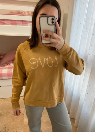 Sudadera mostaza Love , marque: Local, état: Très bon état, taille: S / 36 / 8, 4,00 €, 4,90 € Protection acheteurs incluse