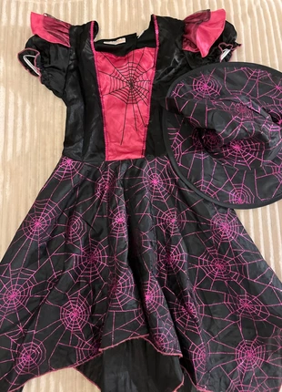 Girls Witch Costume (Age 7-10) | Pink Sparkly Spider Web Dress & Matching Hat, brand: halloween, condition: Very good, size: 8 years / 128 cm, €4.00, €4.90 includes Buyer Protection