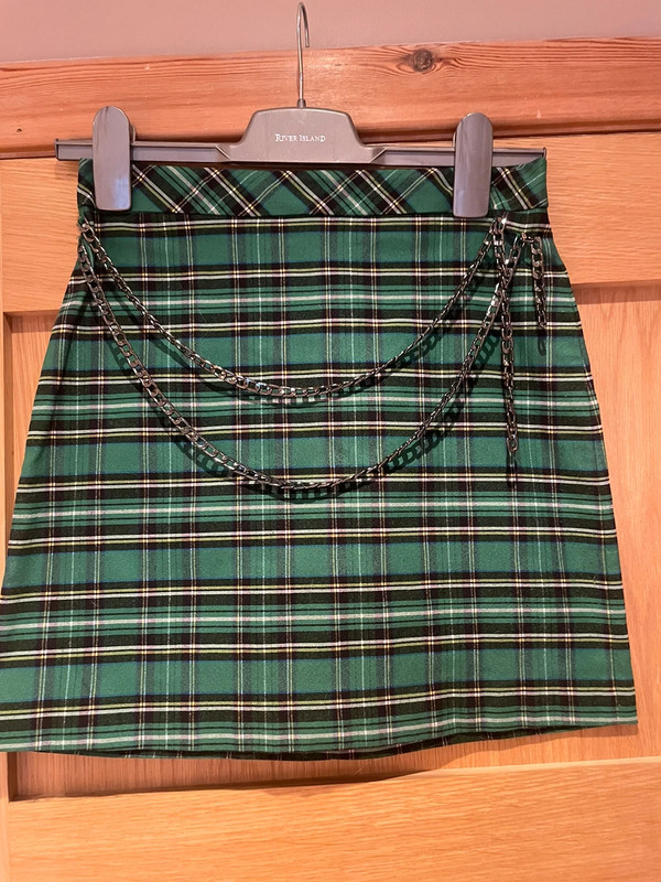 Green tartan zara skirt