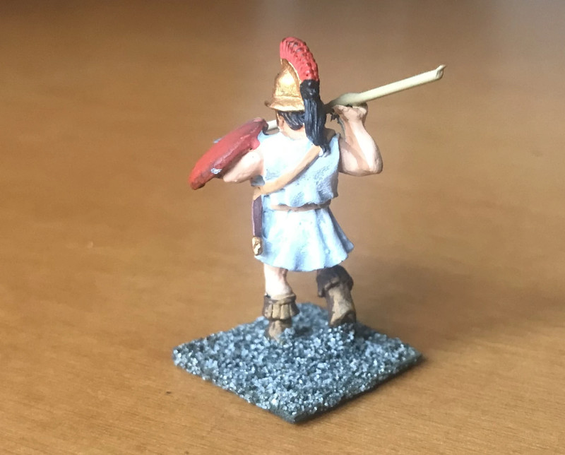 Miniatura in metallo - Soldato romano con lancia e scudo - Altezza 30 mm 3