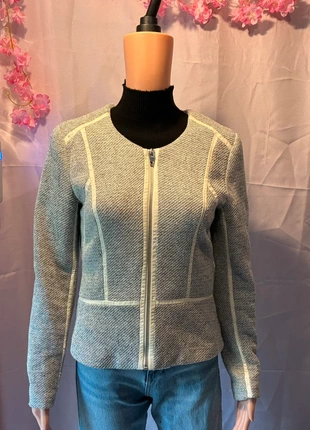 Veste / Blazer Zippé H&M T.38 Tweed Gris/Blanc Simili Cuir, brand: H&M, condition: Good, size: M / 38 / 10, €18.00, €19.60 includes Buyer Protection