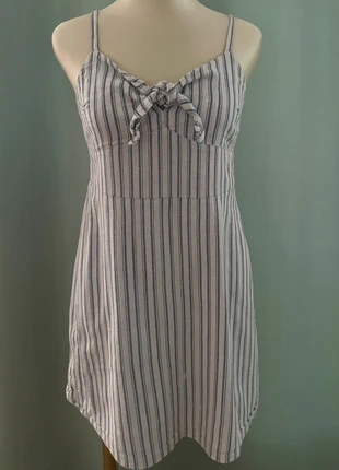 Robe courte d’été rayée bleue et blanche en coton Hollister, merk: Hollister, staat: Goed, maat: M / 38 / 10, € 10,00, € 11,20 inclusief Kopersbescherming
