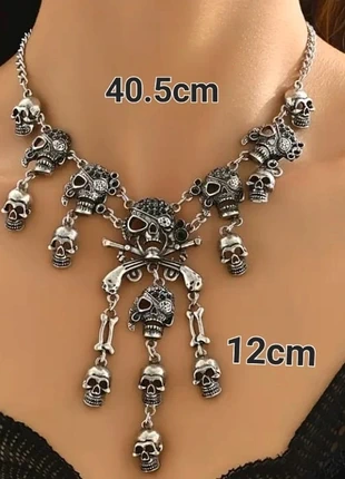 Retro Vintage Gothic Multi Skull Necklace With Tassle Edgy layered pendent With chain For Both, brand: Gothic Skull Necklace, condition: New without tags, £7.99, £9.09 includes Buyer Protection Pro