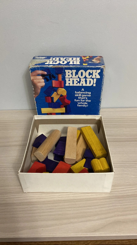 Vintage Block Head Balancing Stacking game 5