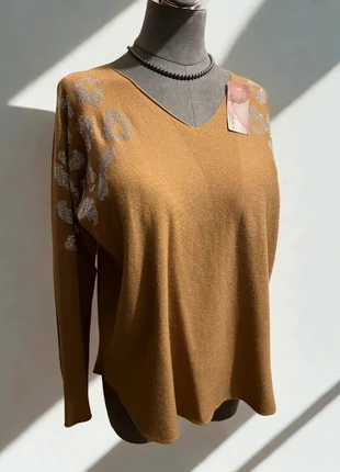 🧡 Pull camel motifs léopard strass – New Collection – Taille unique 36/42-44 – Made in Italy 🇮🇹, marque: New Collection, état: Neuf avec étiquette, taille: Taille unique, 15,00 €, 16,45 € Protection acheteurs incluse
