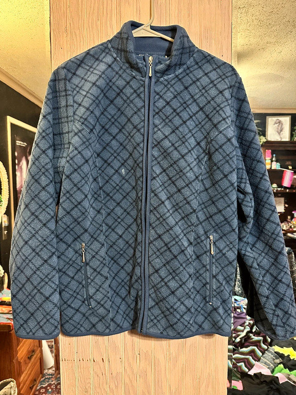 Karen Scott Sport women s flare plaid full zip fleece jacket Vinted