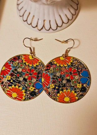 Boucles d'oreilles inspiration asiatique motifs floraux vintage y2k fantaisie , brand: Fantaisie, condition: Good, €3.50, €4.38 includes Buyer Protection