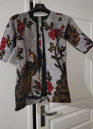 Veste en tissu wax africain manches 3/4 – pièce unique S/M, état: Très bon état, taille: S / 36 / 8, 8,00 €, 9,10 € Protection acheteurs incluse