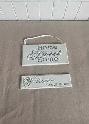 Wit houten borden 2x white wash home sweet home wit grijs, estado: Muito bom, €5.99, €6.99 inclui Proteção do Comprador
