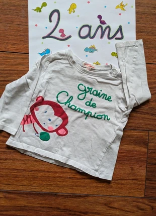 T-shirt à manches longues 24 mois, merk: Du Pareil au Même, staat: Heel goed, maat: 18-24 maanden / 86 cm, € 1,75, € 2,54 inclusief Kopersbescherming