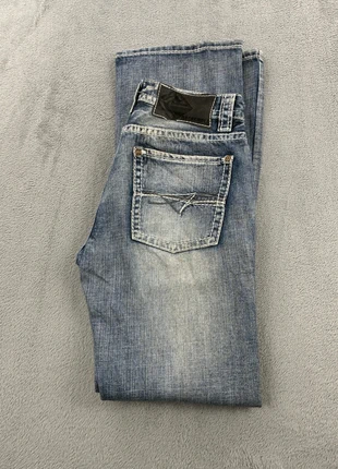 Jeans denim W29 L32 évasé rock and roll cowboy bleu claire hip hop vintage y2k, brand: Vintage Dressing, condition: Very good, size: W29, €25.00, €26.95 includes Buyer Protection