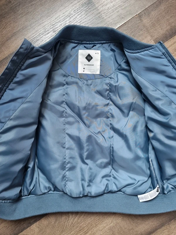 Veste / Manteau zippé doublé bleu métallisé. Garçon. Taille 4 / 5 ans. Tex. TBE - photo numéro 4