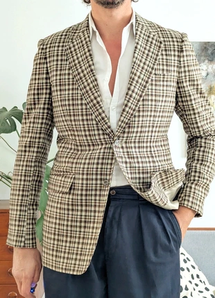Superbe blazer bespoke vintage à carreaux Taille 48, 100% laine flanelle, marque: Vintage Dressing, état: Très bon état, taille: 48, 48,00 €, 51,10 € Protection acheteurs (Pro) incluse